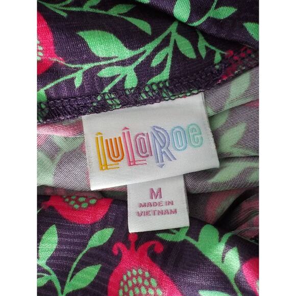 LulaRoe Floral Maxi Skirt A-Line Stretch Purple Green Pink Women size Medium - Picture 4 of 5